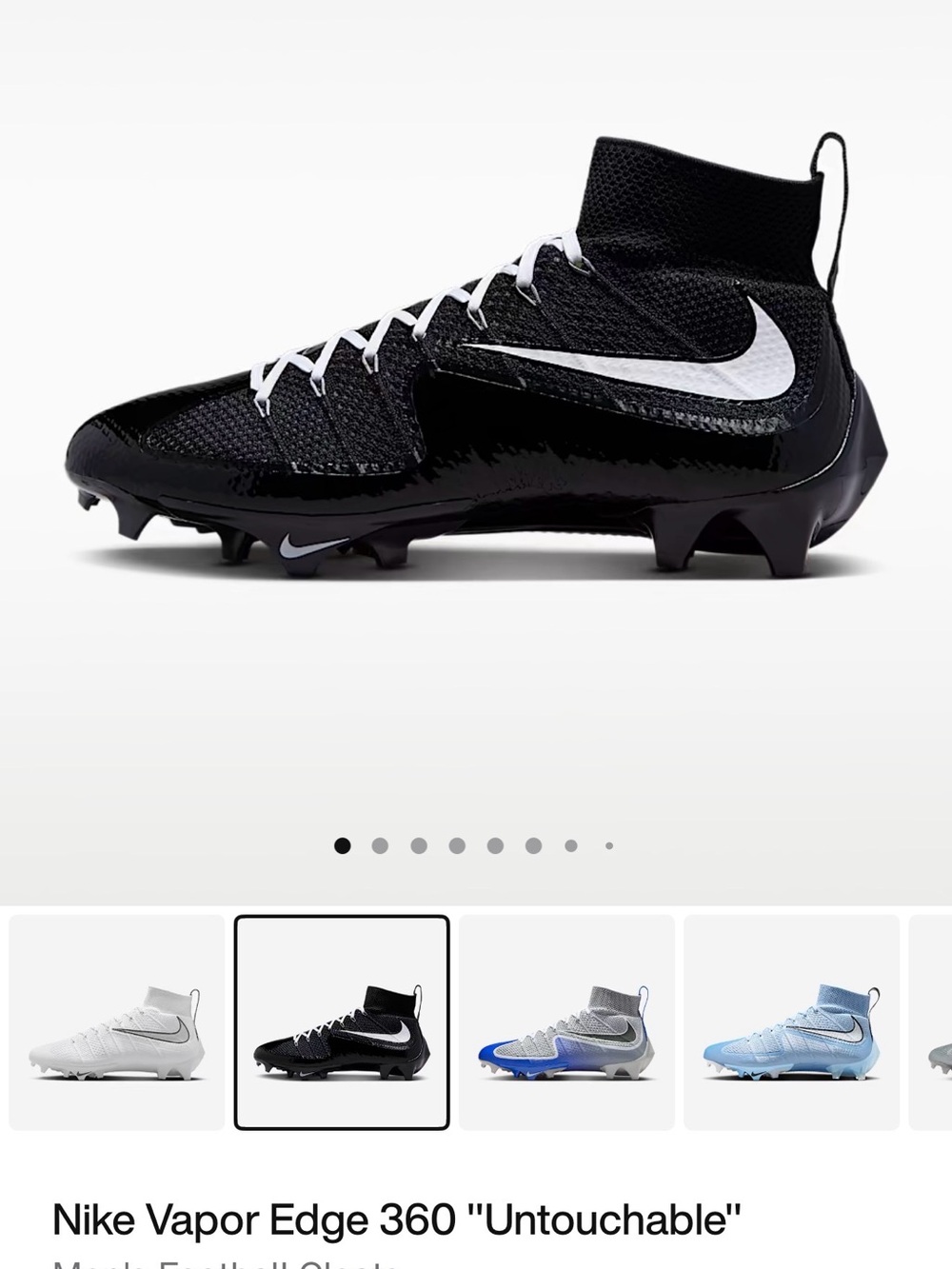 Nike Black & White High-Top Football Cleats